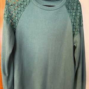 Green Lace Detail Women's Tunic